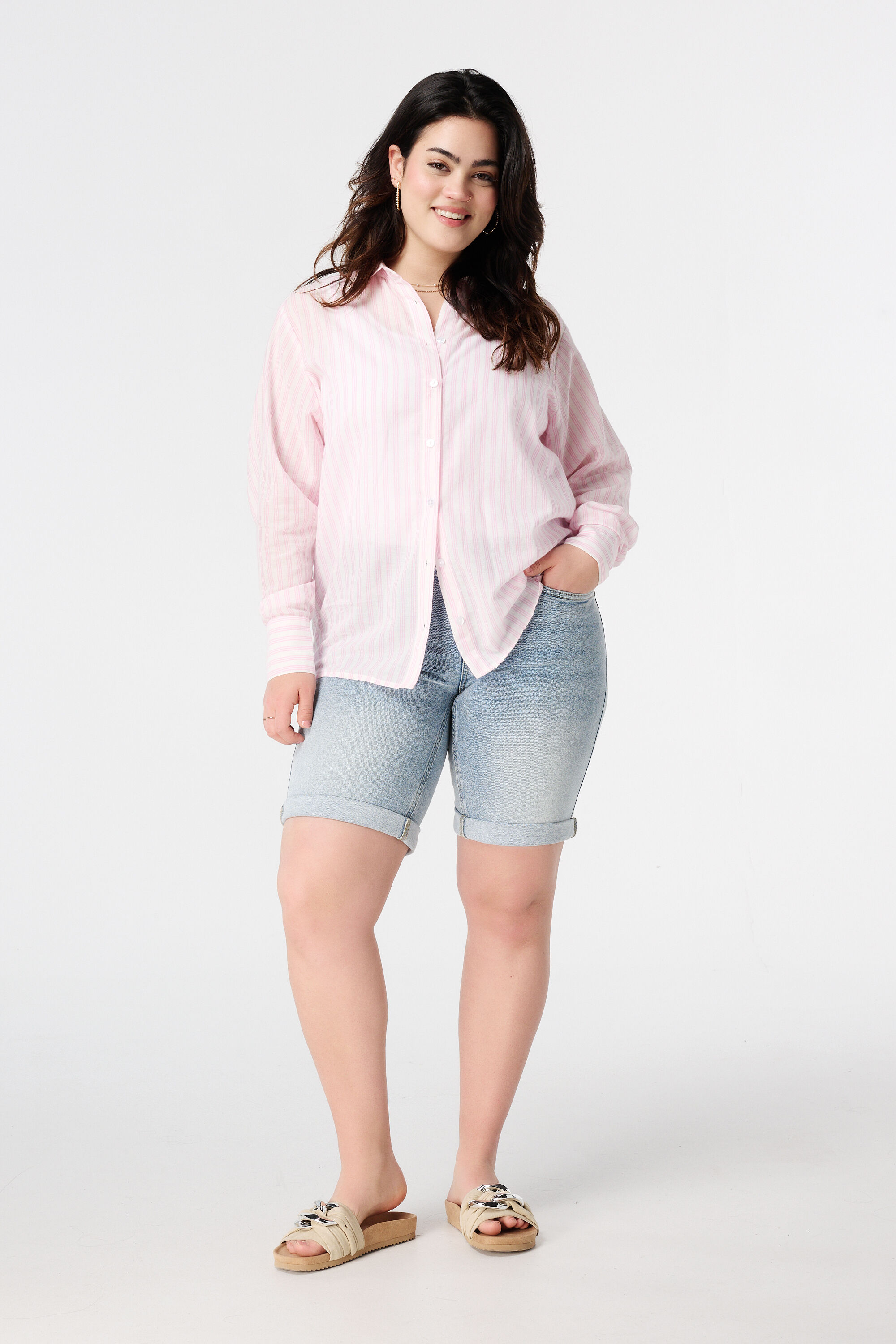 Chemisier l&eacute;ger &agrave; rayures image number 5