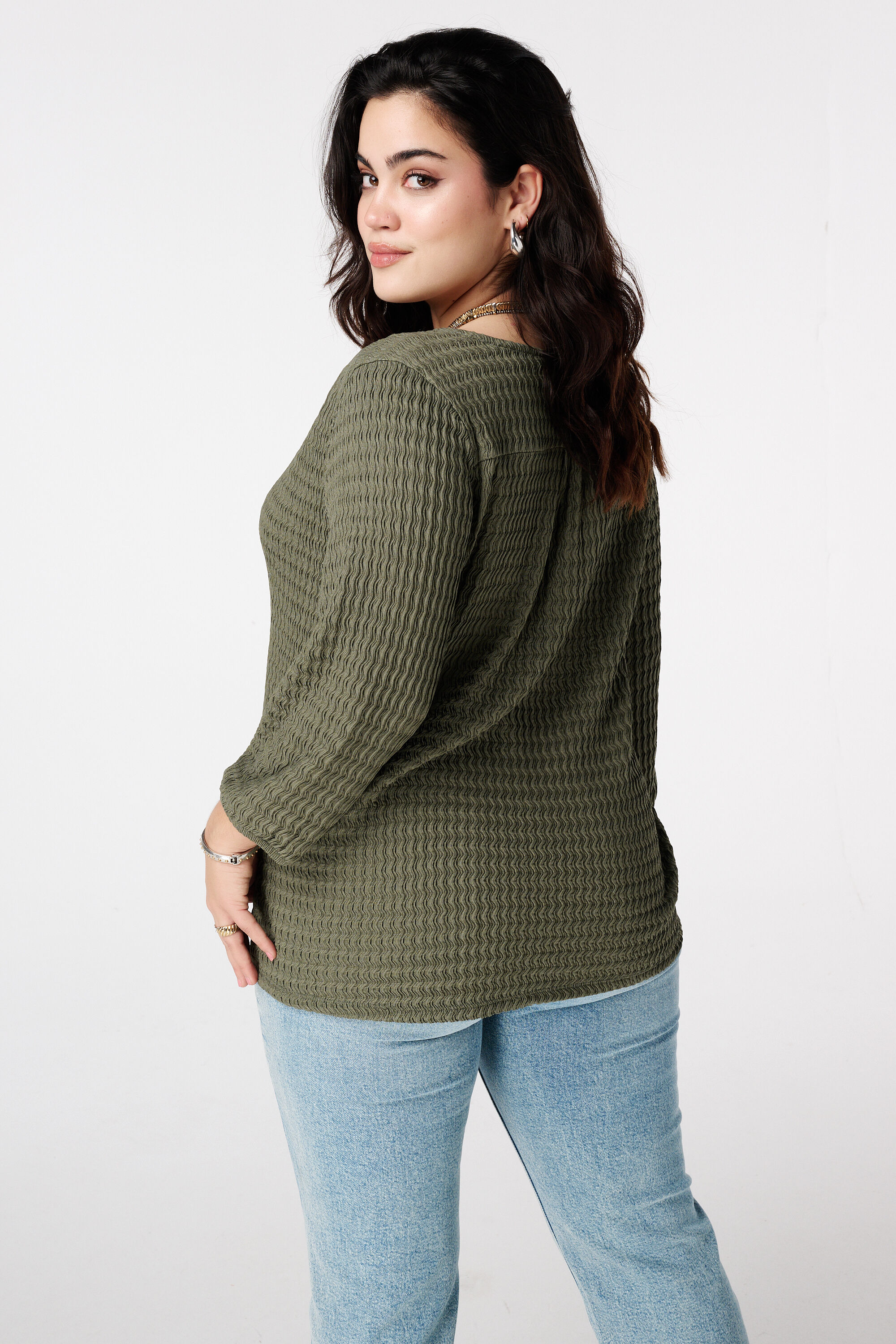 Haut en jersey &agrave; structure image number 3