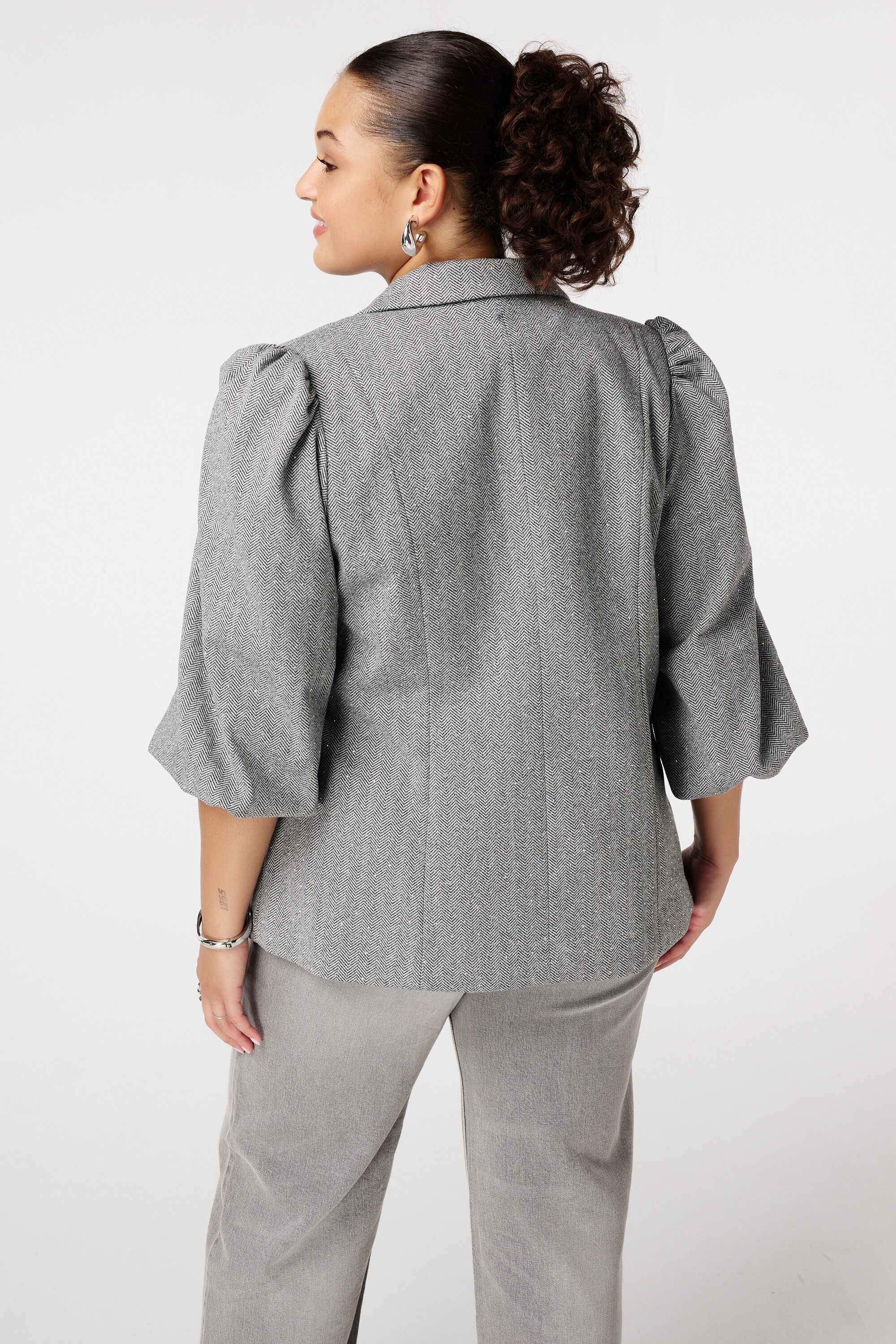 Blazer avec lurex et manches courtes bouffantes image number 3