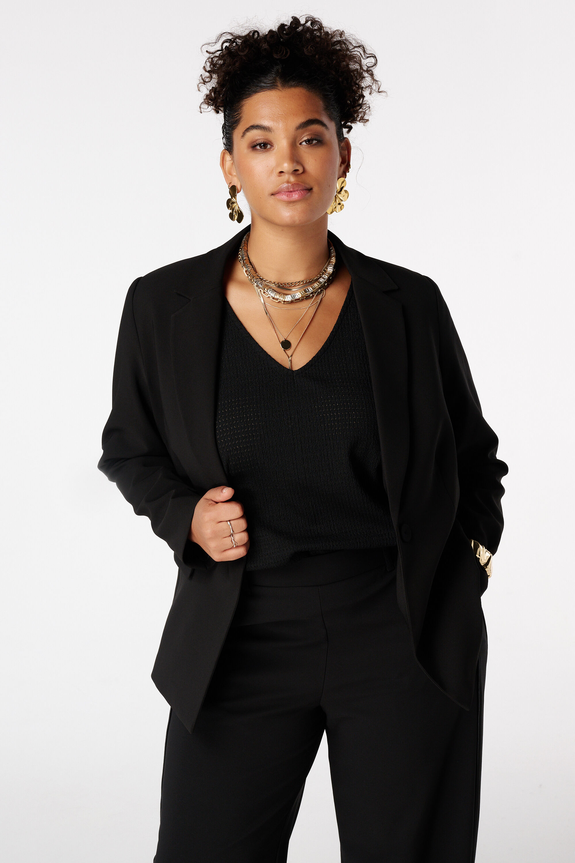 Veste blazer &agrave; un bouton