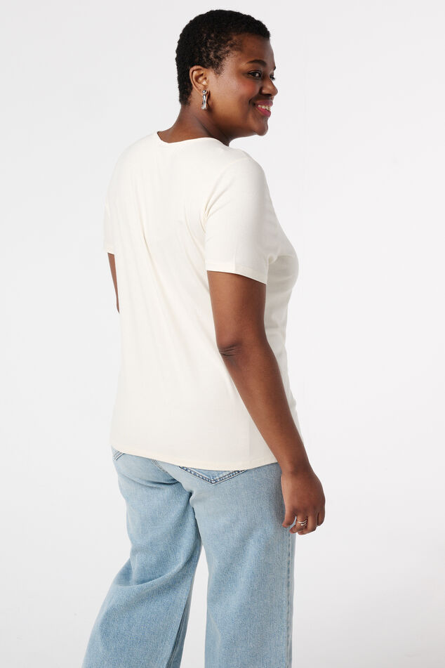 T-shirt à col en V image number 3