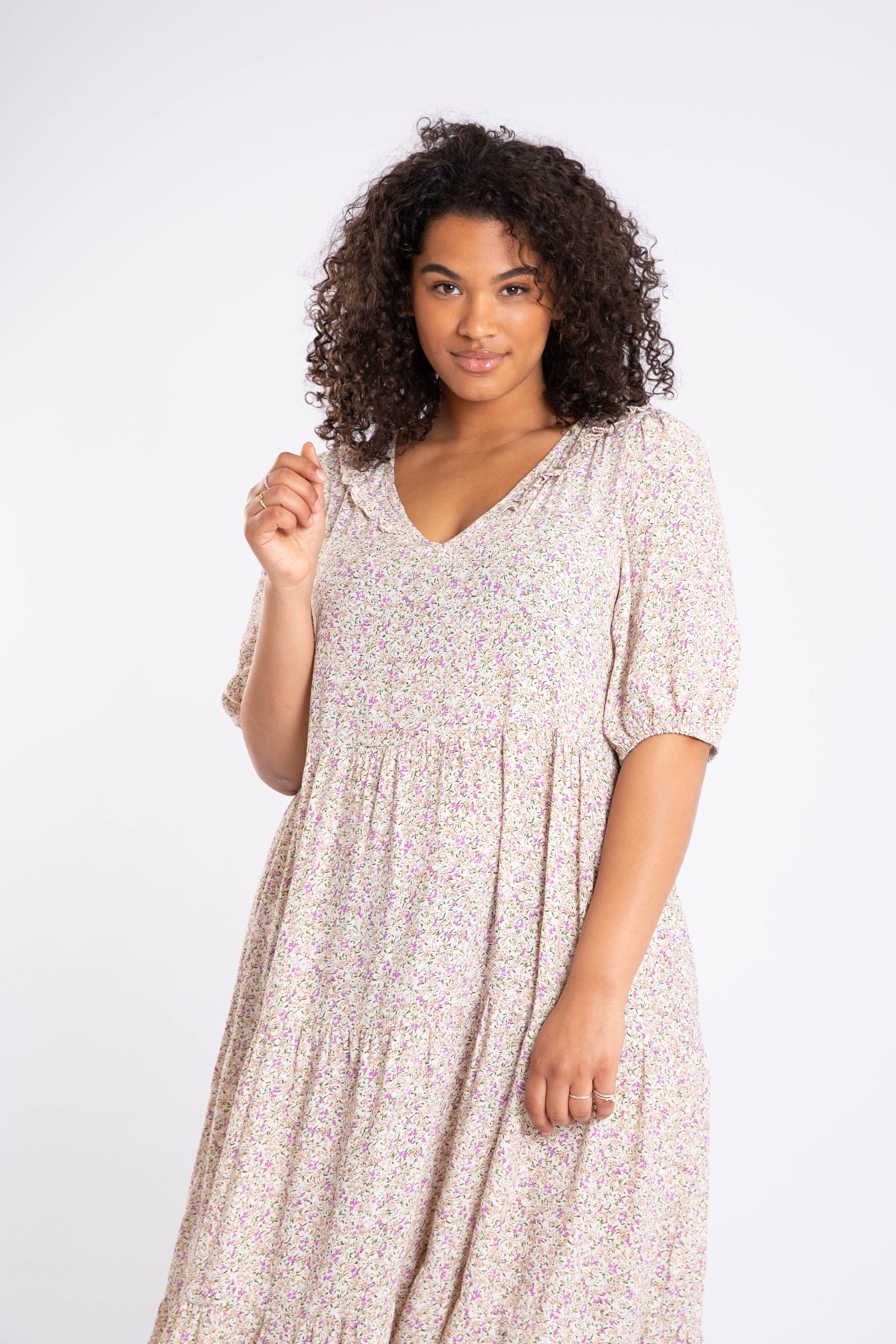 Femmes Robe coupe trapeze a imprime MS Mode