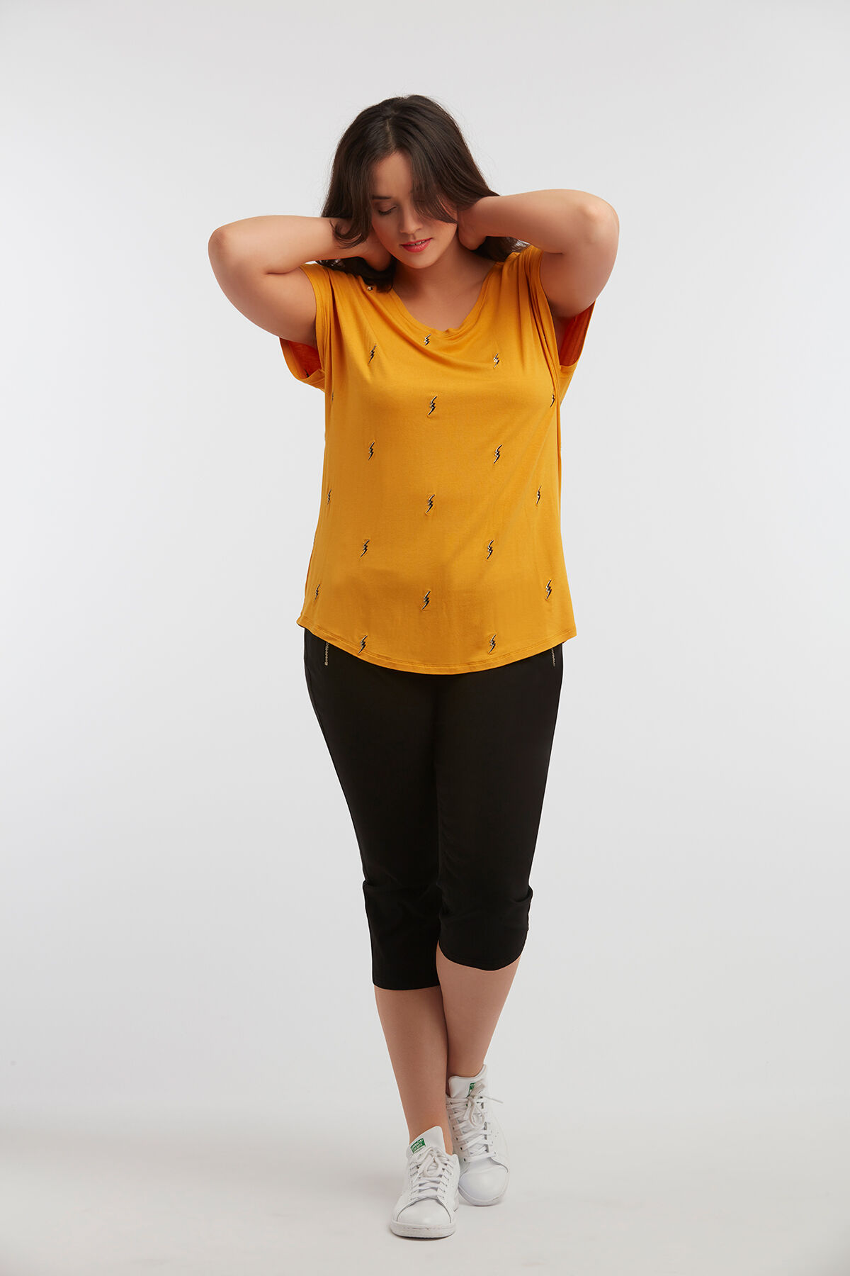 Pantalon corsaire avec fermetures &Eacute;clair image number 3