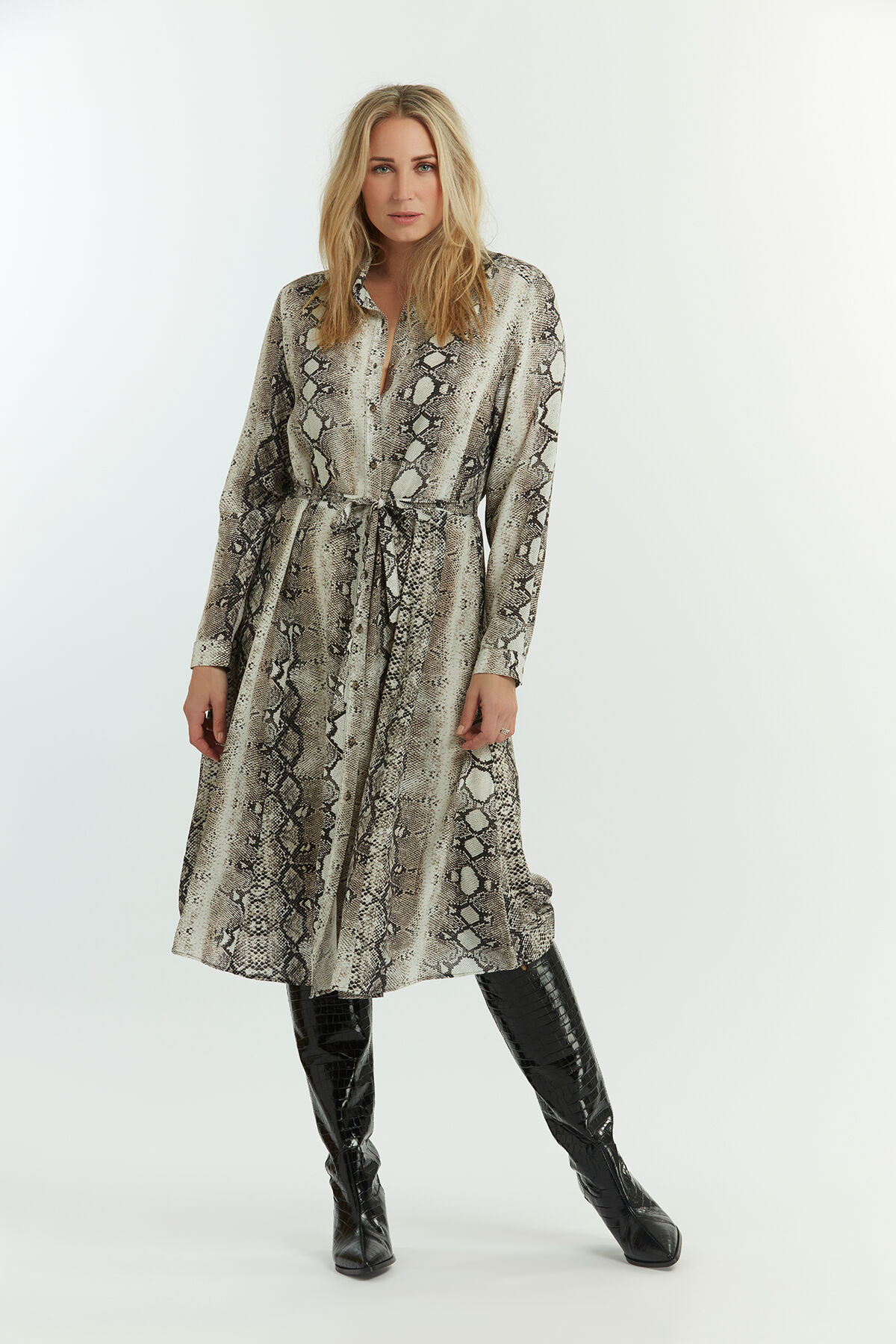 Femmes Robe chemise imprim serpent MS Mode