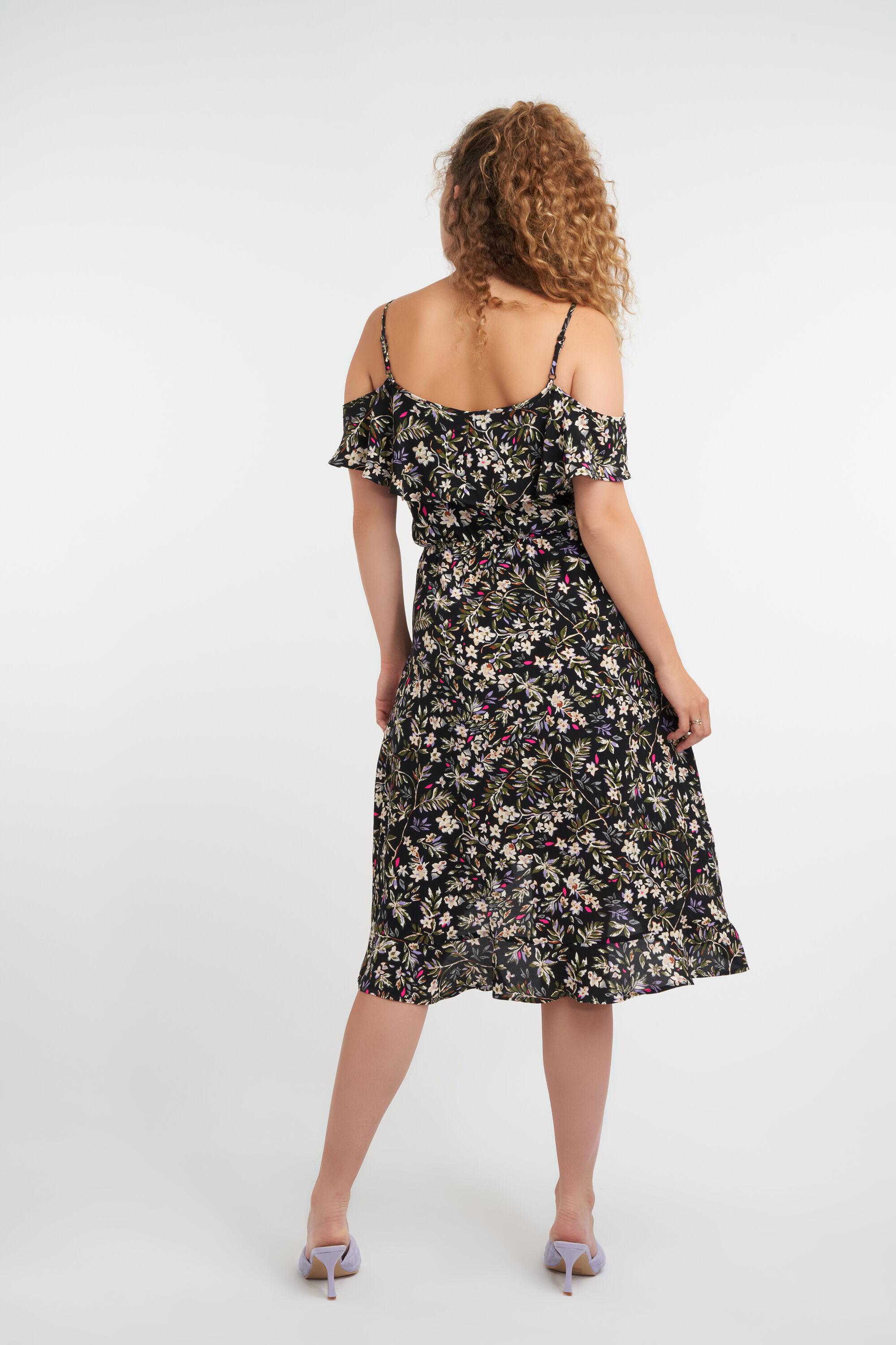 Robe portefeuille &agrave; &eacute;paules ajour&eacute;es  image number 4