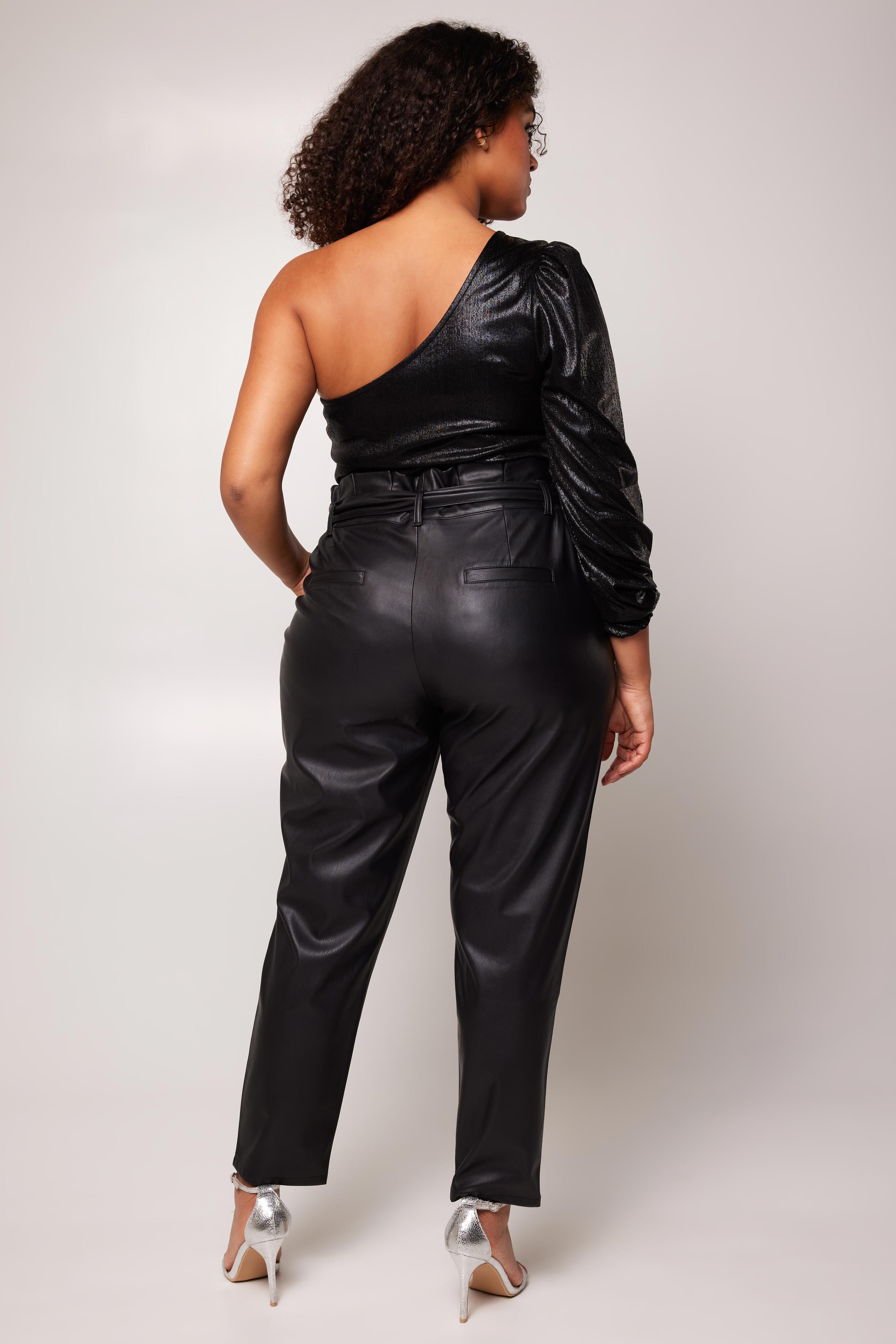 Pantalon en cuir cheap avec ceinture