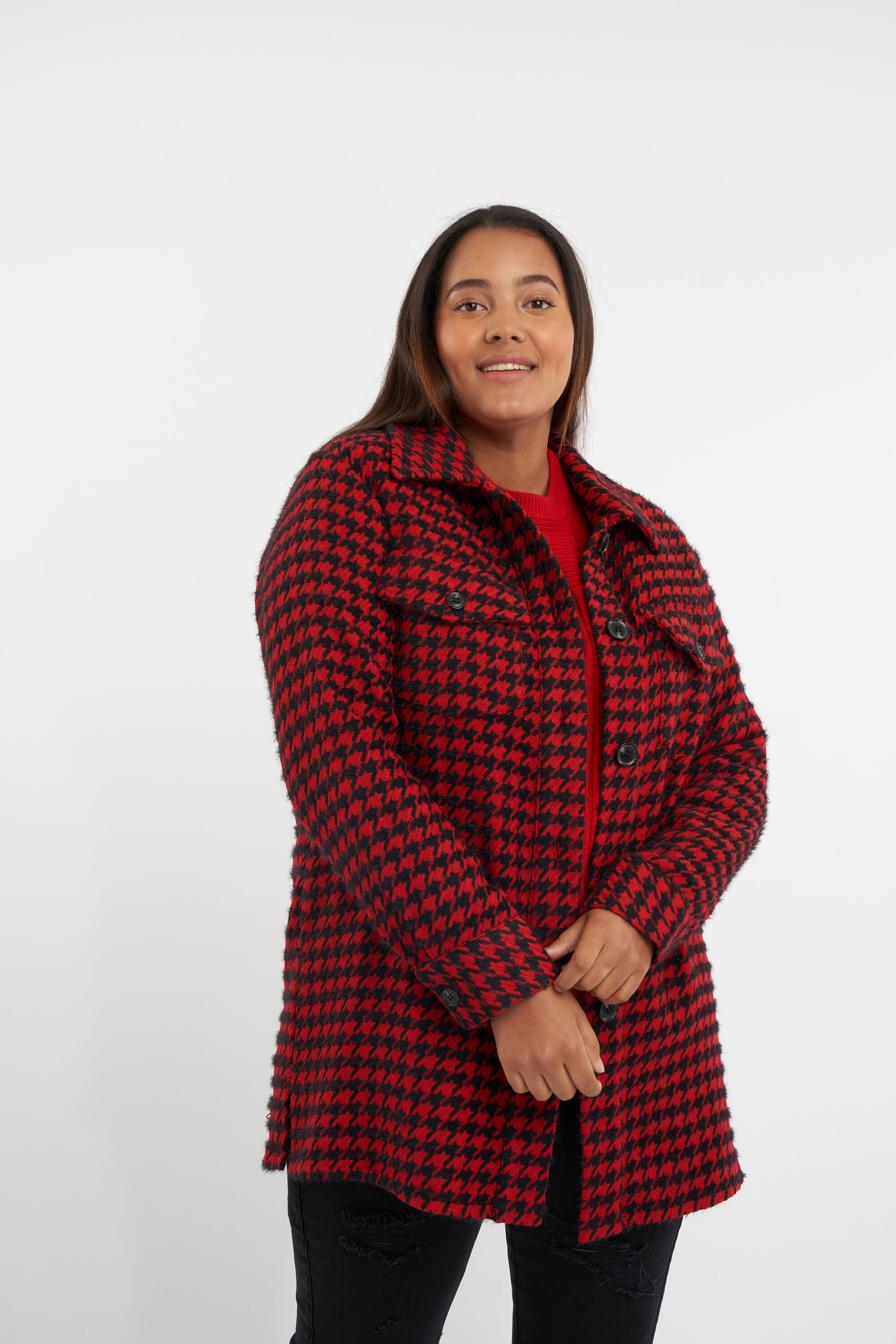 Veste chemise avec imprim&eacute; pied-de-poule image number 6