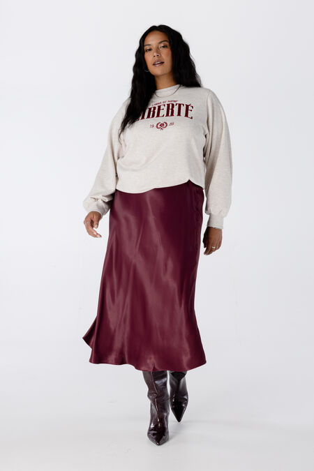 Jupe midi en satin Jupe midi en satin