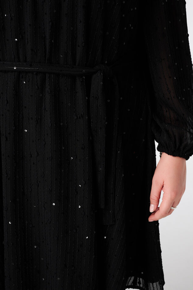 Robe à paillettes scintillantes et ceinture image number 6