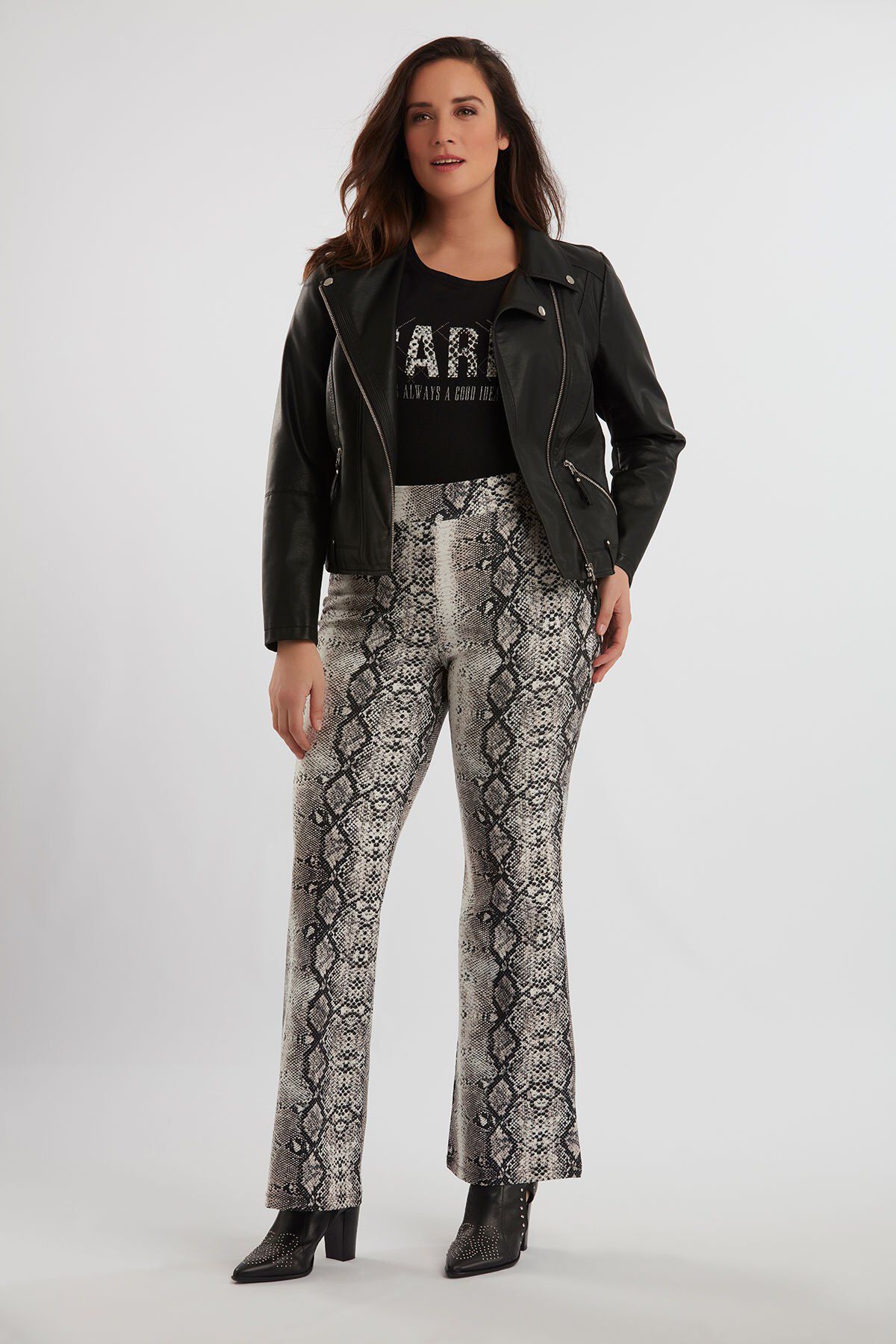 Femmes Pantalon avec imprime serpent MS Mode