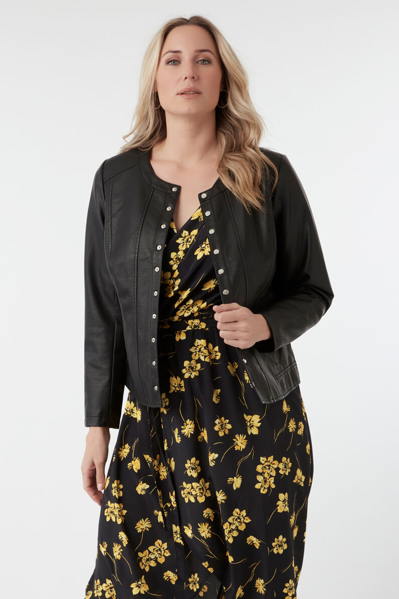 Veste en cuir PU &agrave; boutons-pression  image number 6