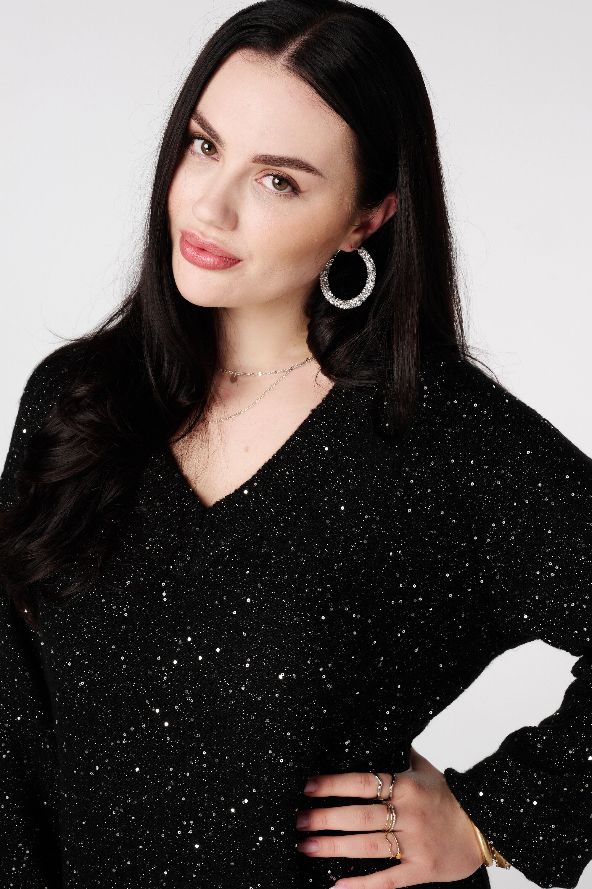 Tunique en maille avec paillettes et fil brillant image number 4