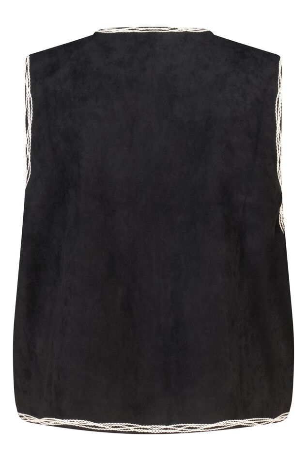 Gilet en suède avec broderies image number 2