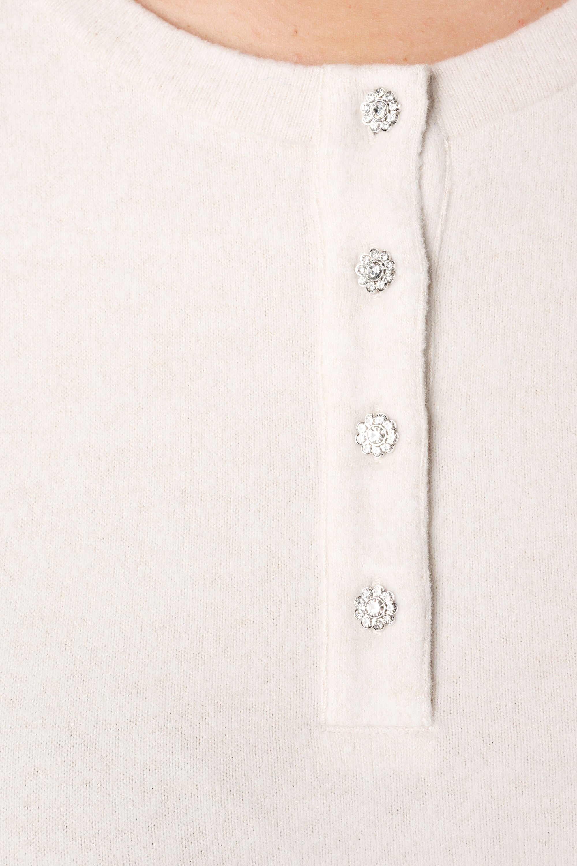 Pull en velours avec boutons strass image number 6