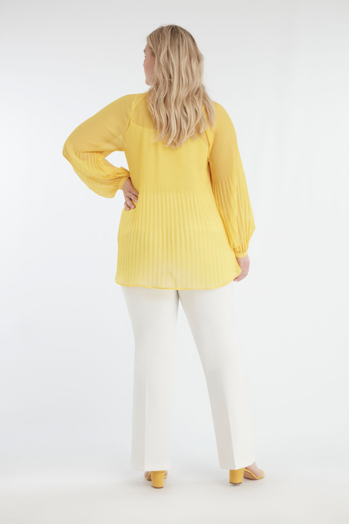 Chemisier jaune pliss&eacute; image number 5