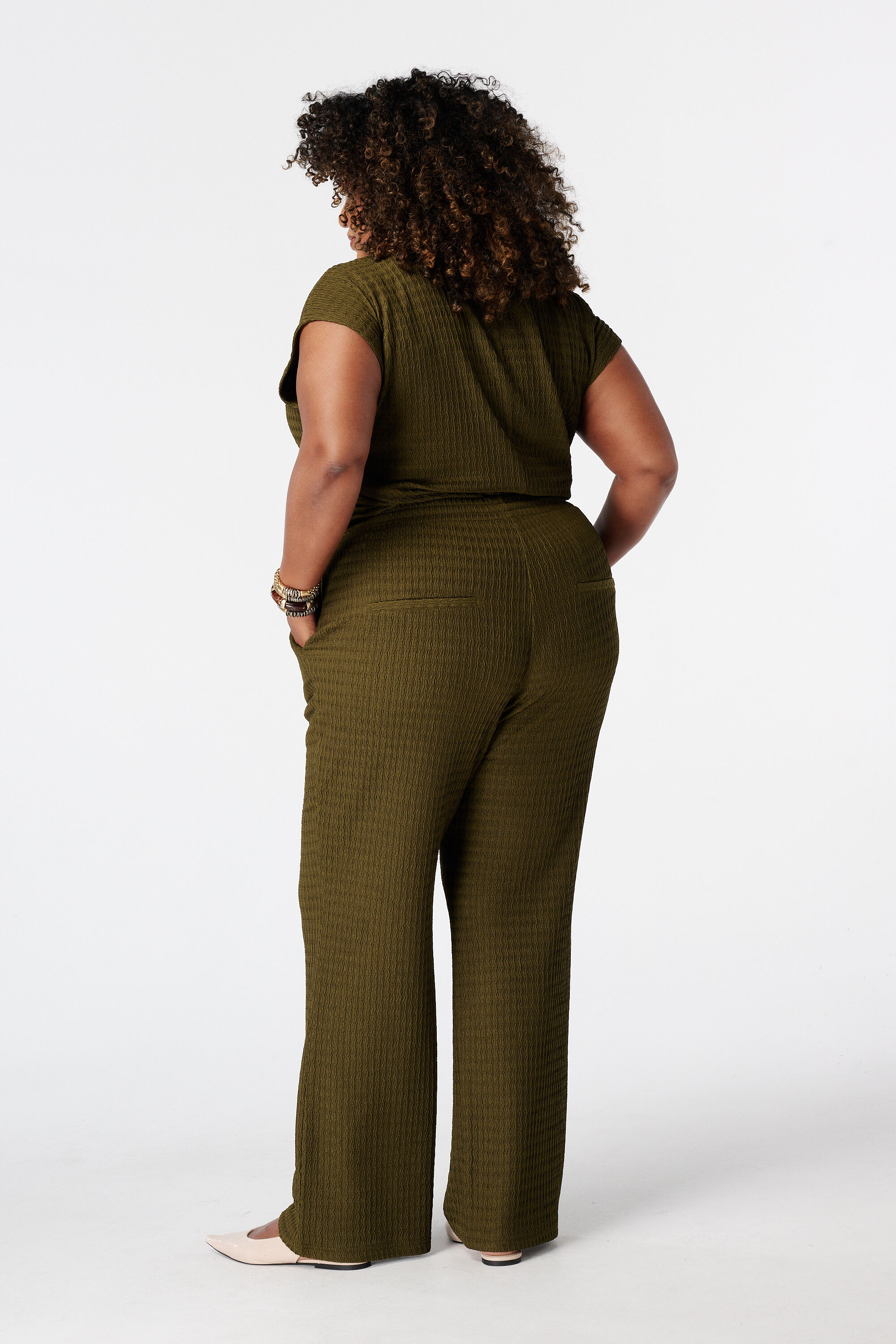Pantalon avec taille &eacute;lastique image number 3