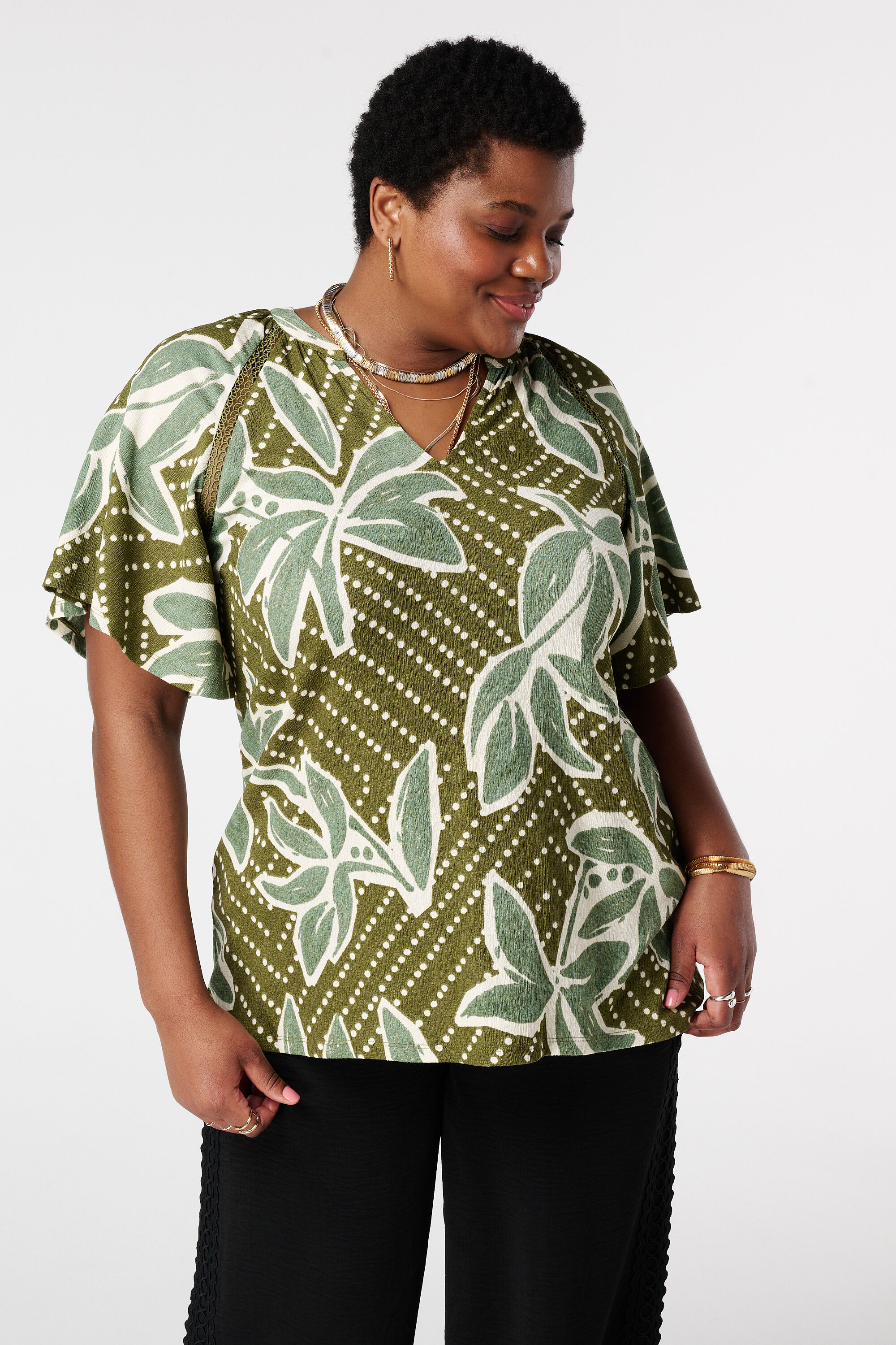 Top &agrave; manches papillon