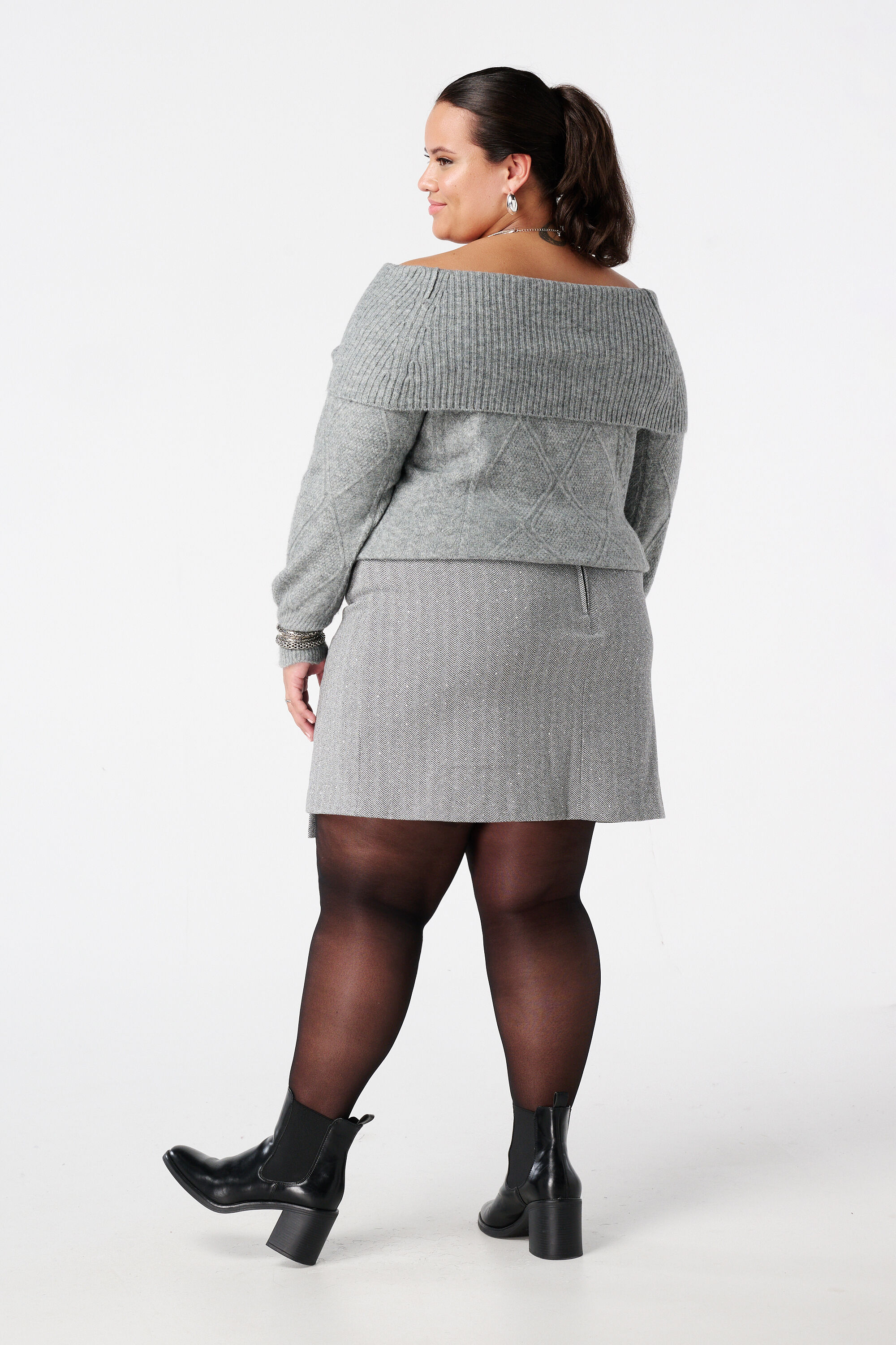 Jupe imprim&eacute;e et lurex image number 3