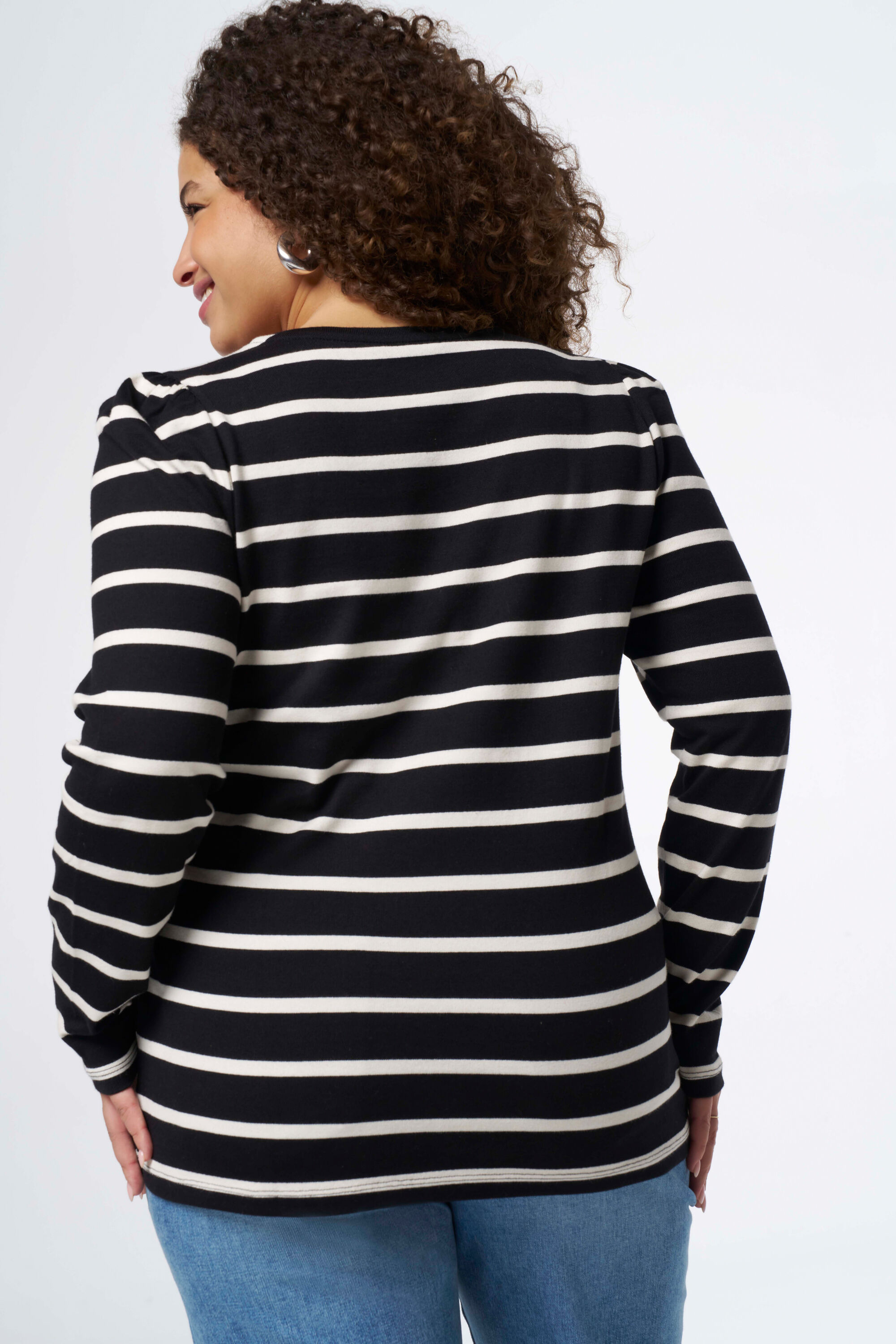 Haut long &agrave; rayures image number 3