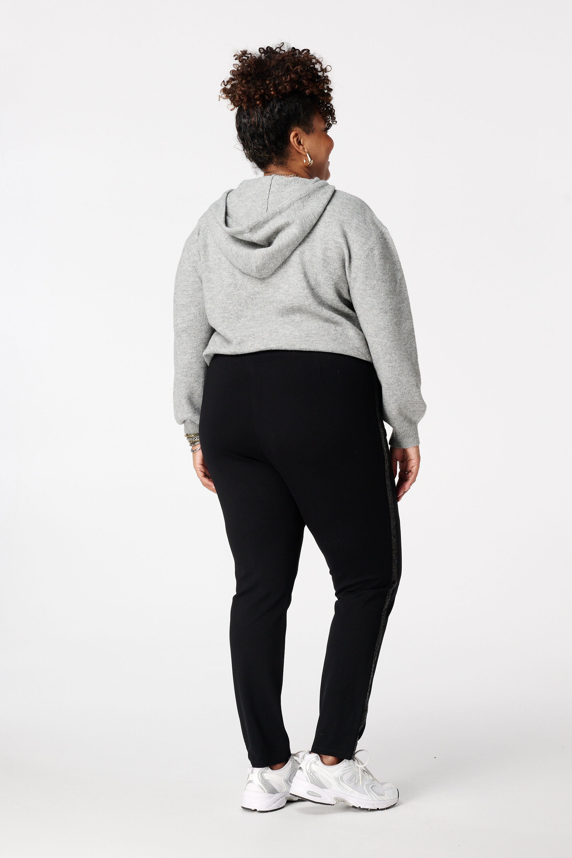 Legging skinny &agrave; paillettes et bande lat&eacute;rale image number 3