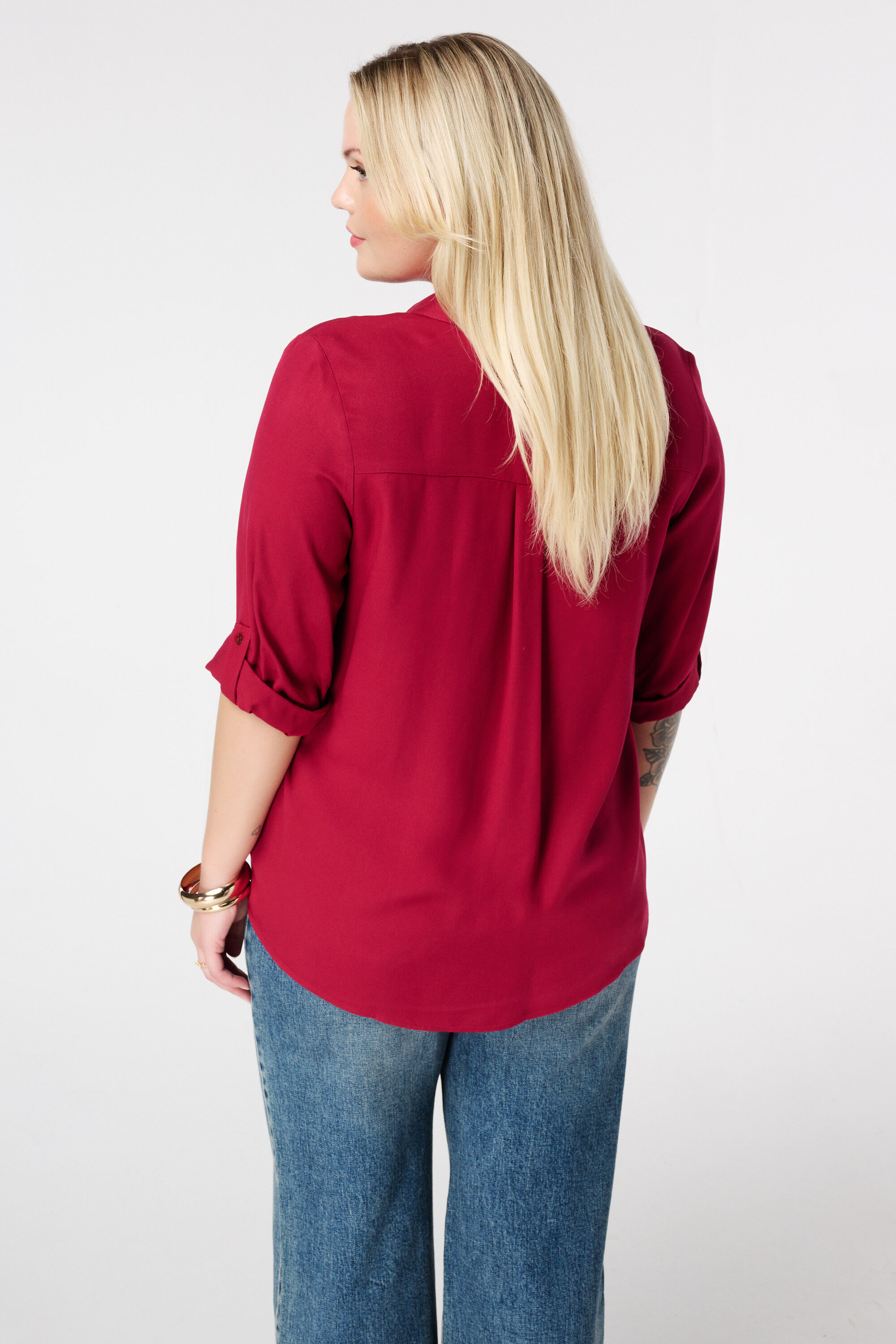 Chemisier &agrave; manches roul&eacute;es image number 3