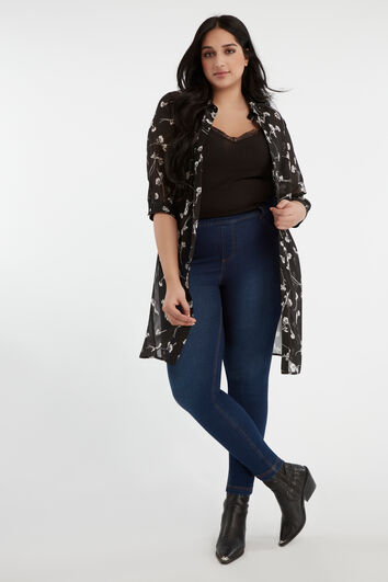 Chemisier transparent imprim&eacute;