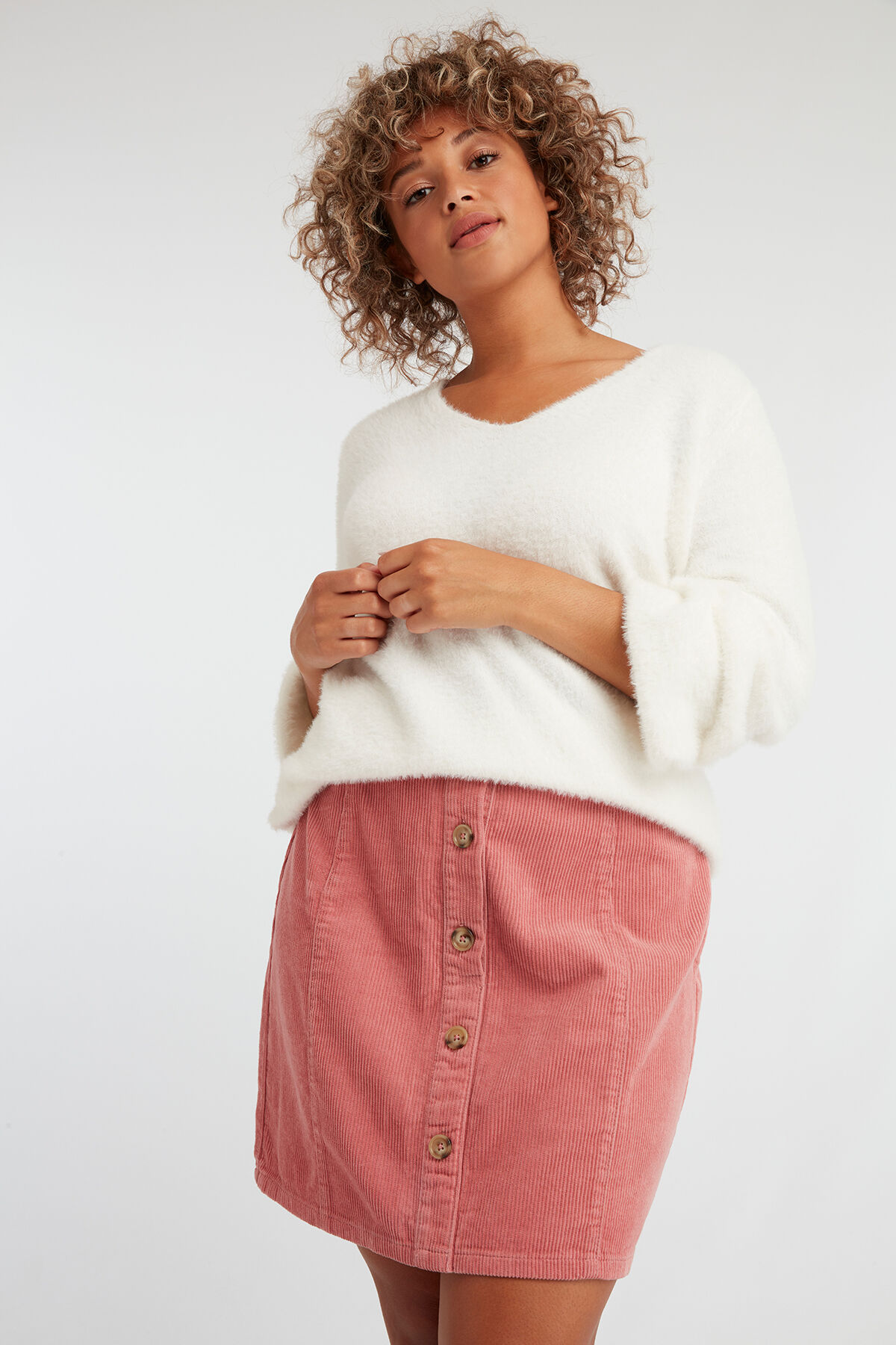 Jupe en velours c&ocirc;tel&eacute;  image number 4