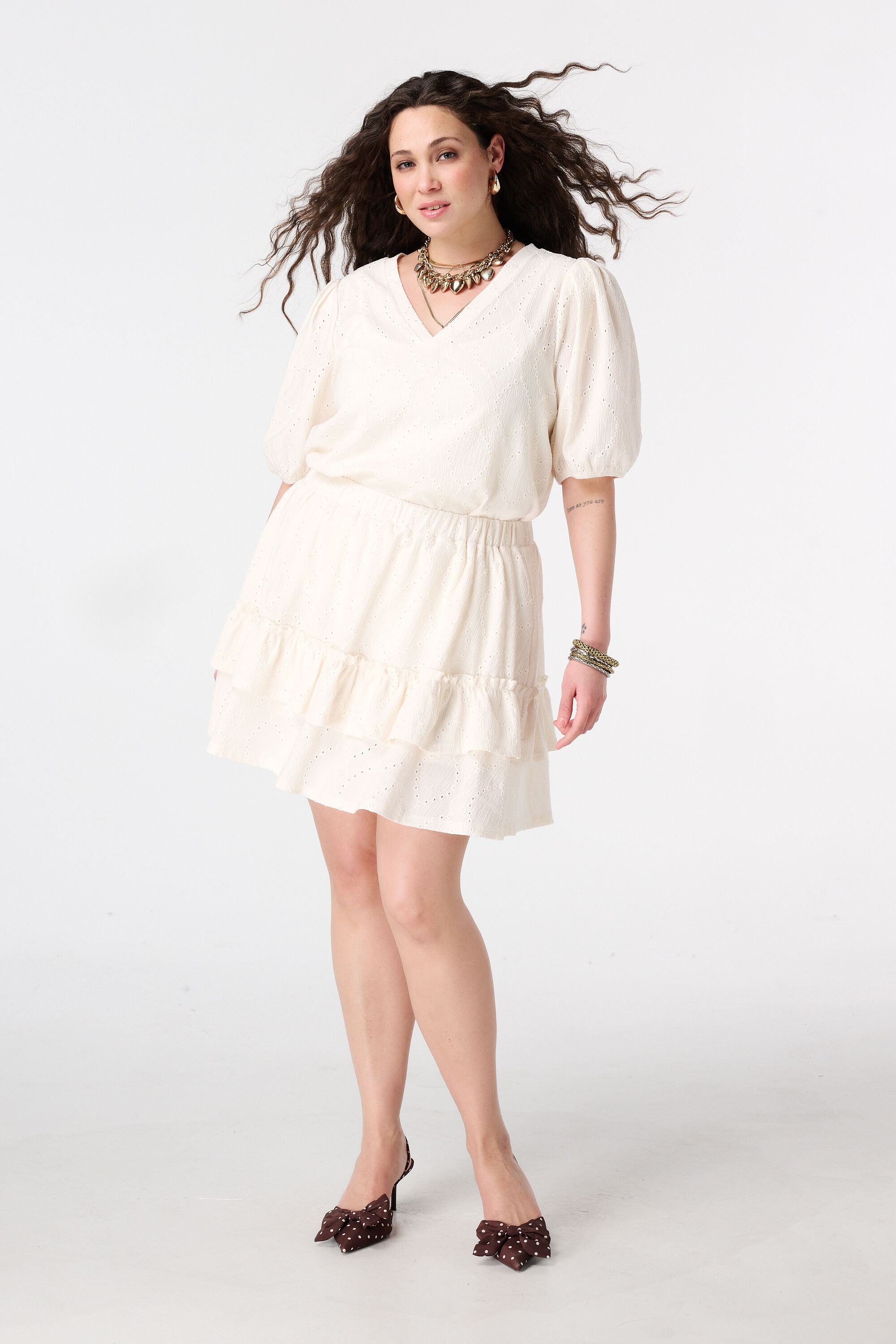 Jupe &agrave; effet brod&eacute; image number 0