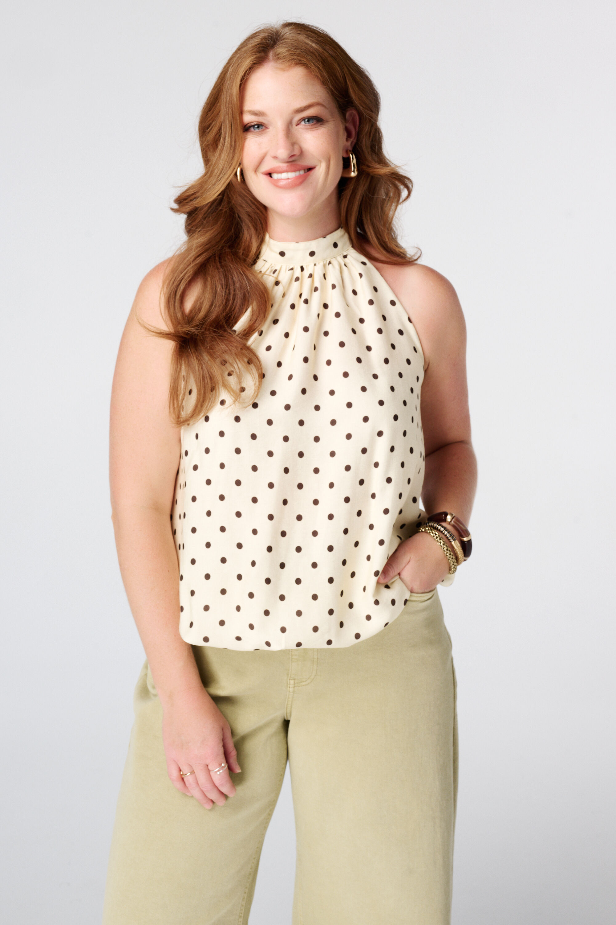 Blouse sans manches &agrave; col montant image number 0