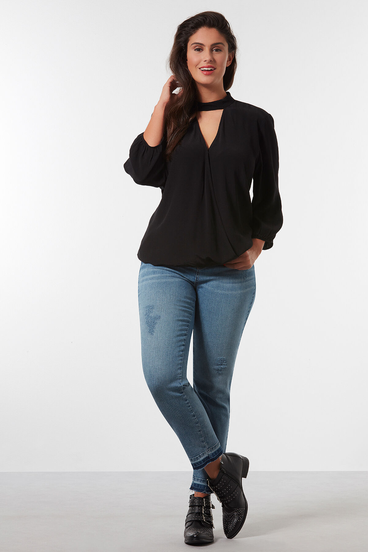 Chemisier avec col choker image number 3