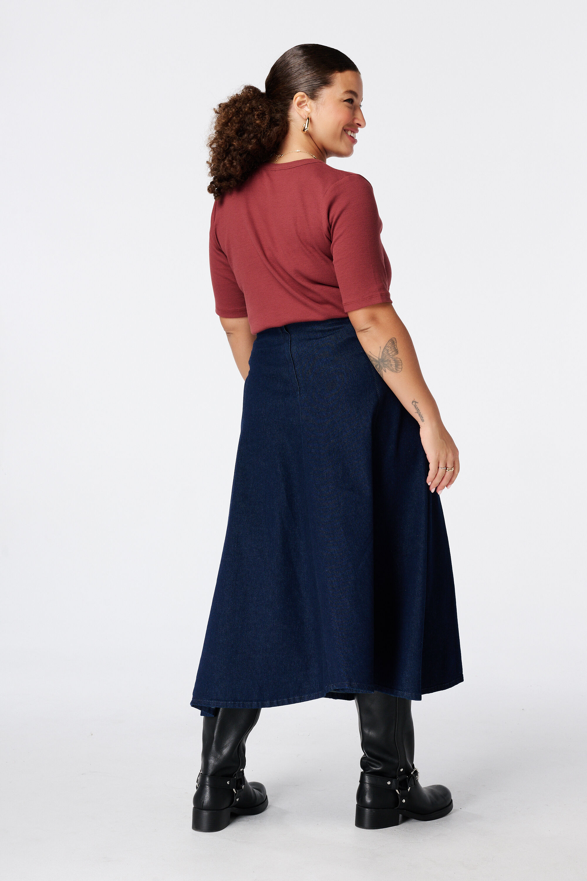 Jupe midi en jean image number 3