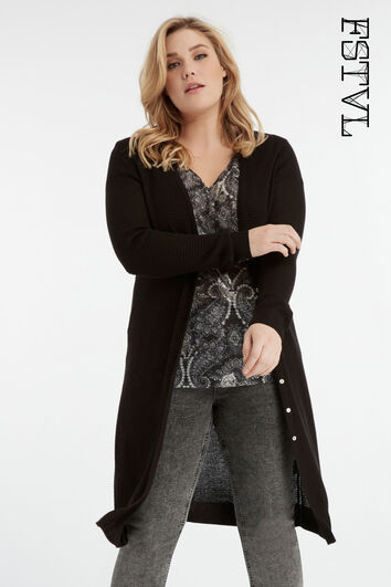 Long cardigan en maille