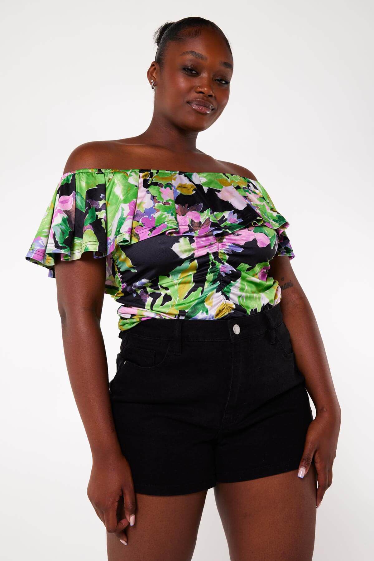 Crop top &agrave; imprim&eacute; floral image number 6