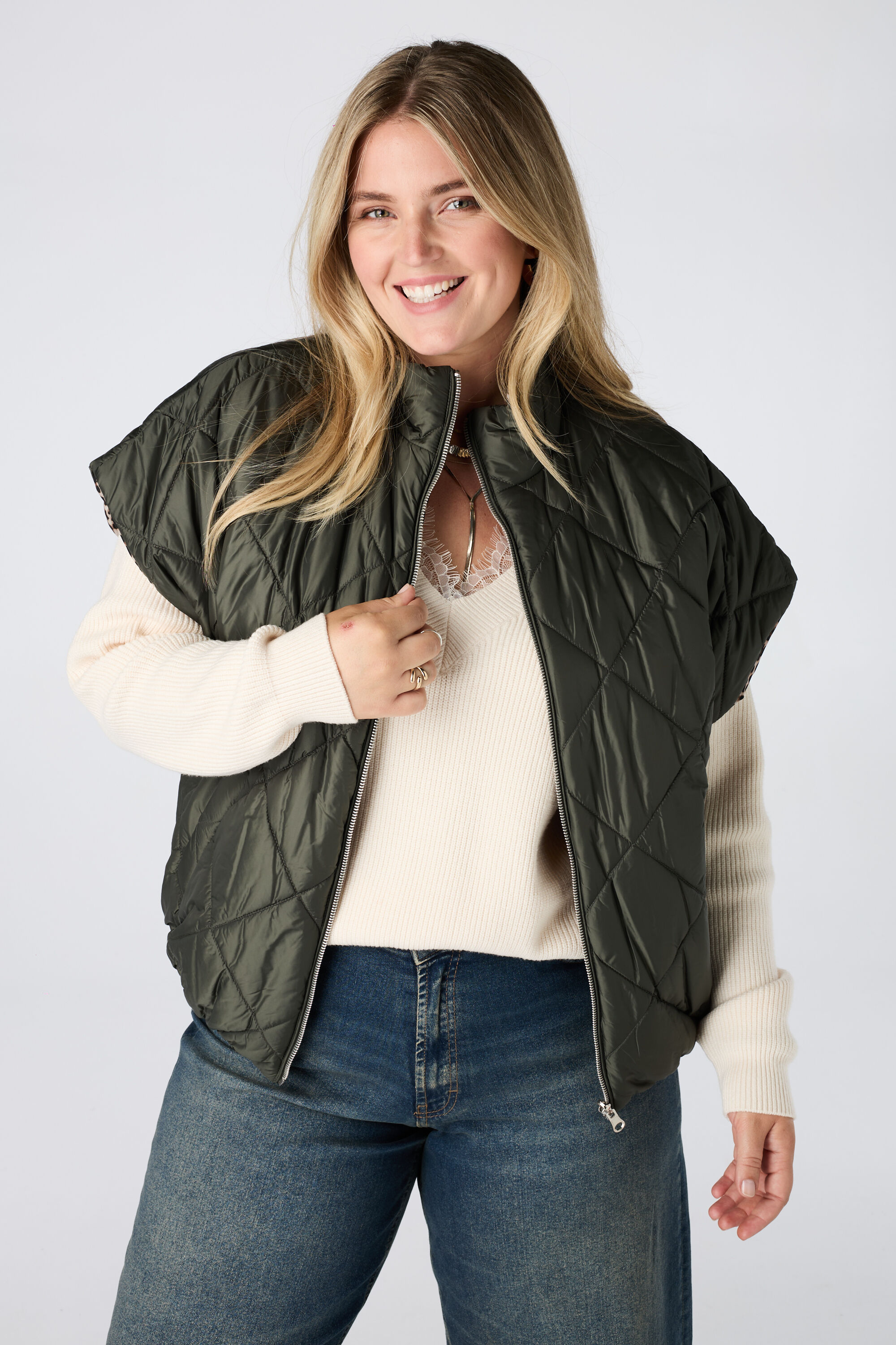 Bodywarmer matelass&eacute;e r&eacute;versible