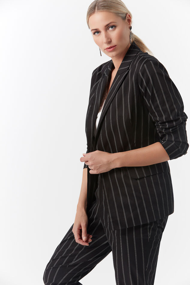 Veste blazer à fines rayures image number 0