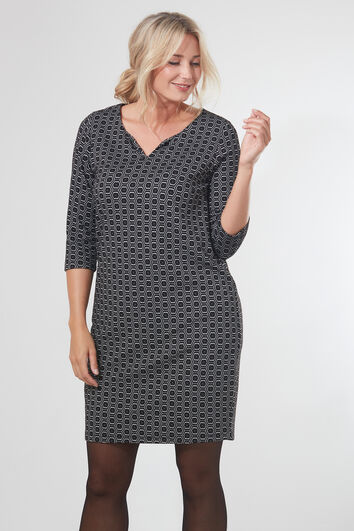 Robe jacquard avec imprim&eacute; graphique