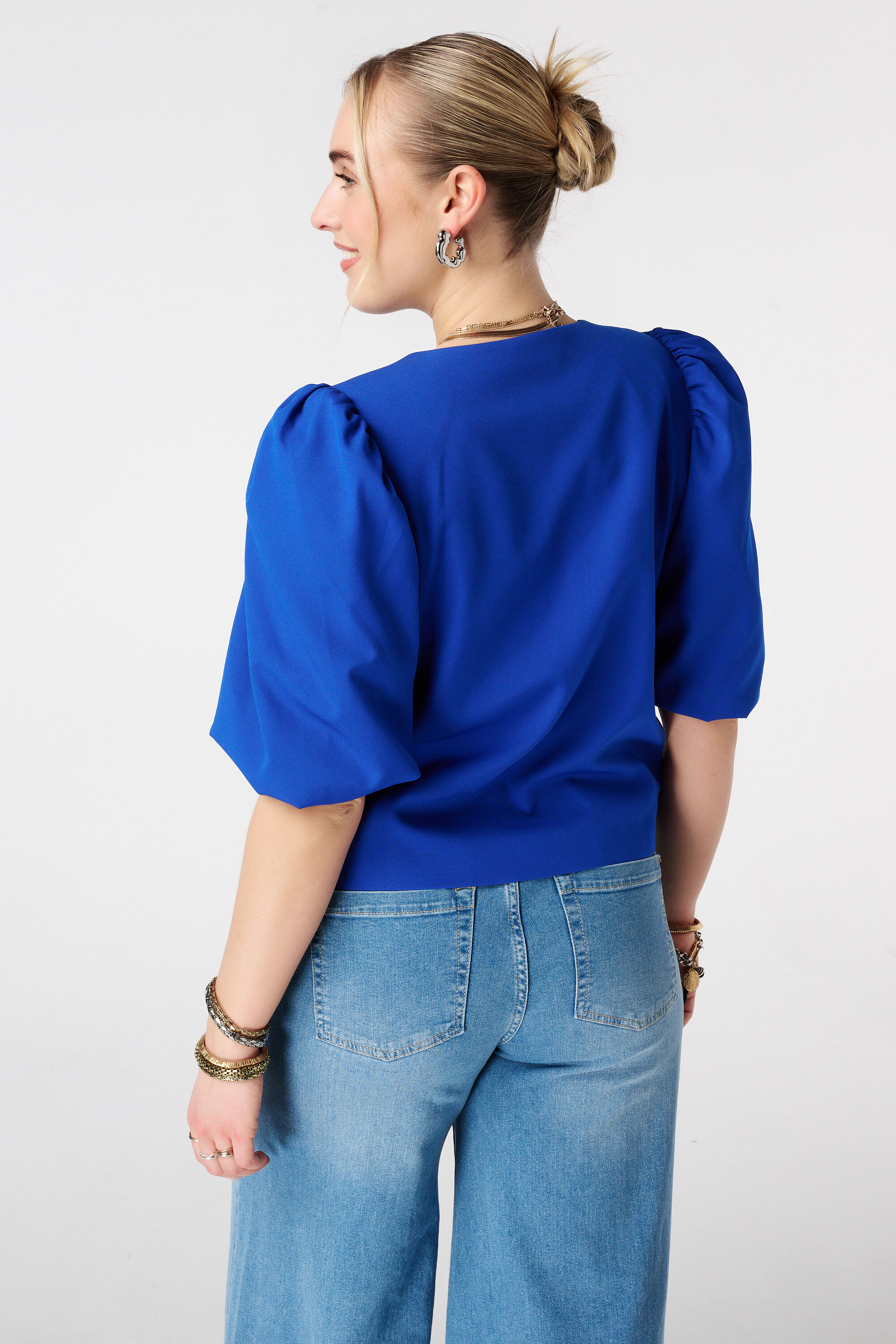 Blazer &agrave; manches bouffantes courtes image number 3