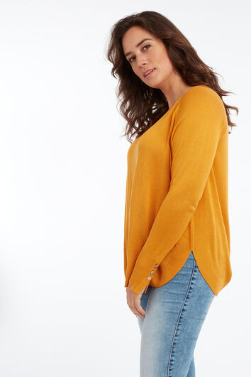 Pull-over fin avec motifs c&ocirc;tel&eacute;s