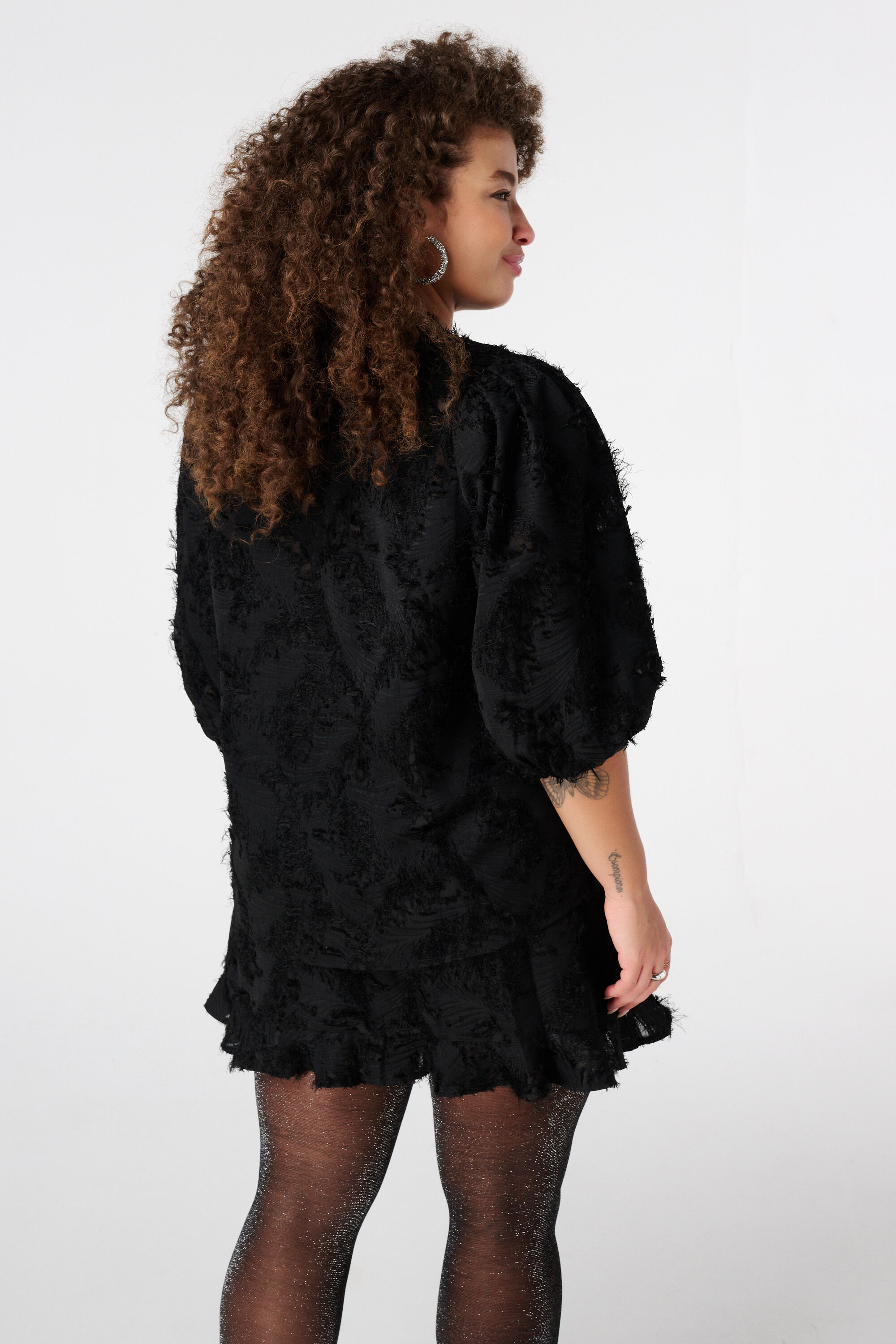 Chemisier &agrave; manches courtes bouffantes image number 3