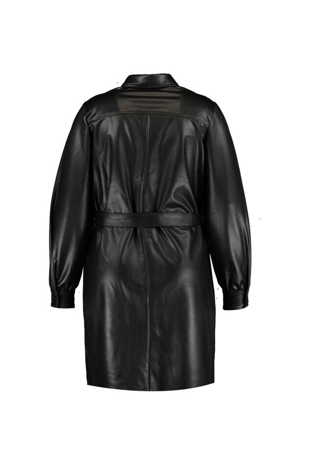 Robe en PU avec ceinture à nouer image number 2