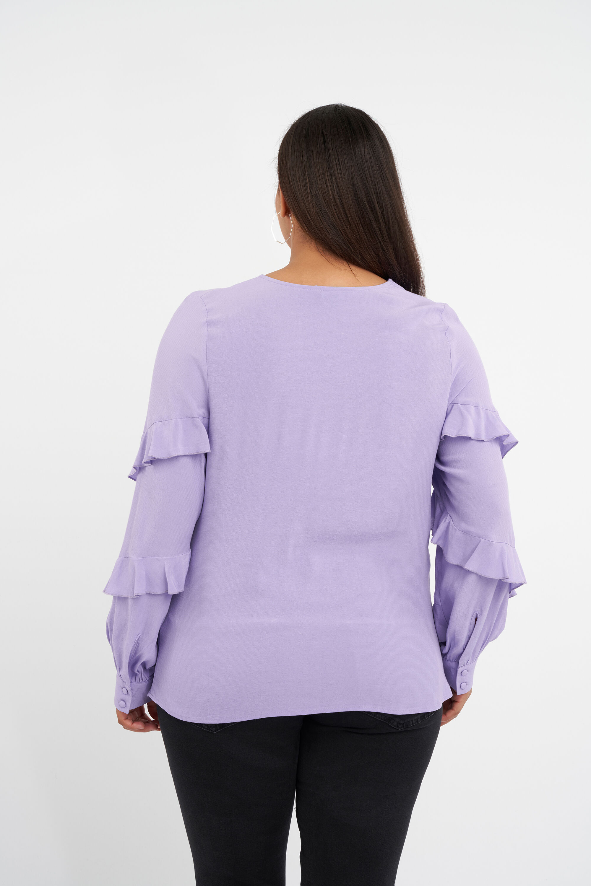 Chemisier avec manches &agrave; volants image number 3