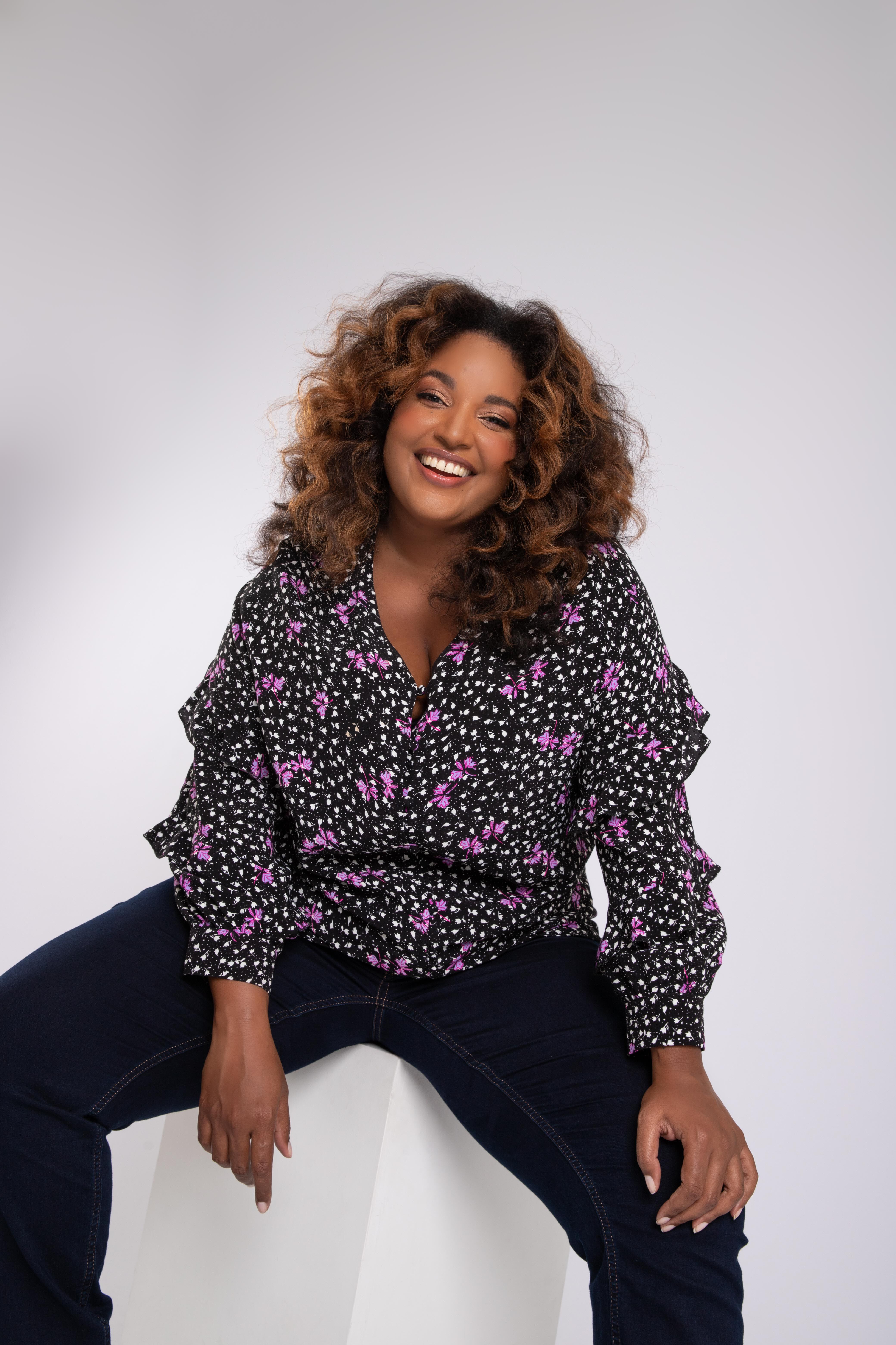 Chemisier avec manches &agrave; volants