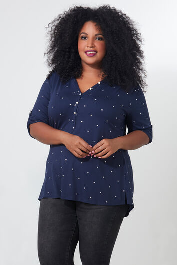 Haut imprim&eacute; brillant