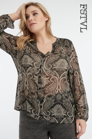 Chemisier &agrave; imprim&eacute; cachemire