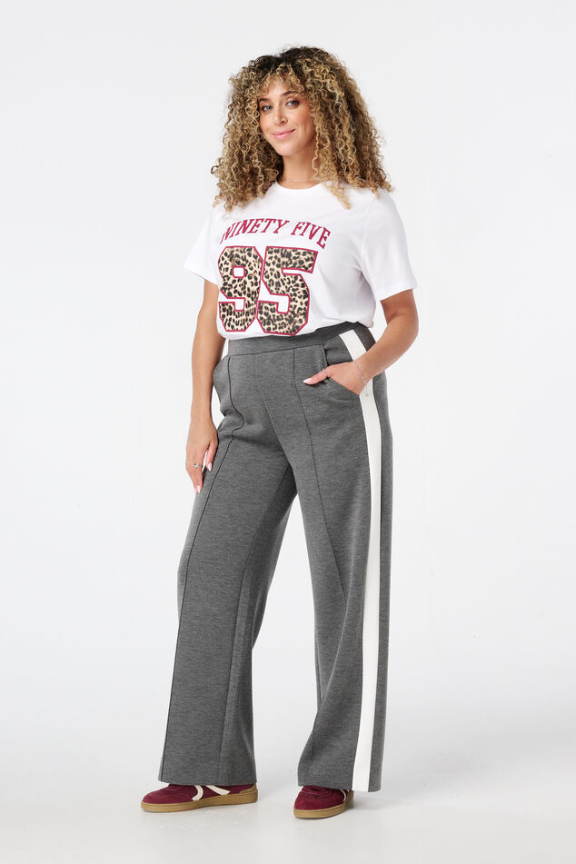 Pantalon large avec rayures contrastantes image number 6