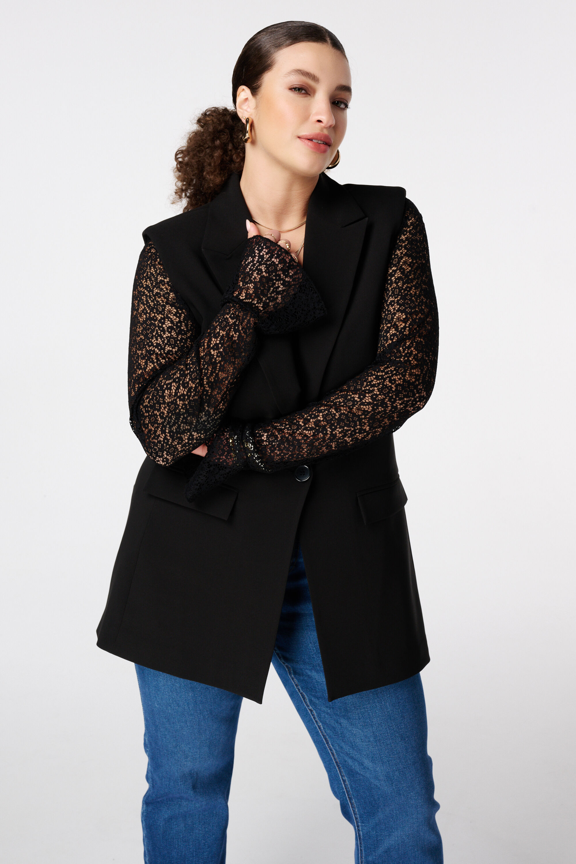 Gilet sans manches &agrave; boutons