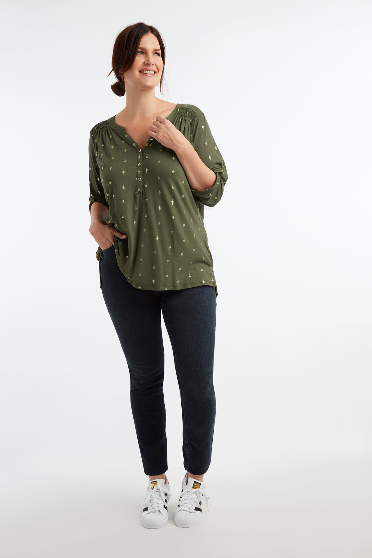 Haut &agrave; imprim&eacute; m&eacute;tallis&eacute; image number 3