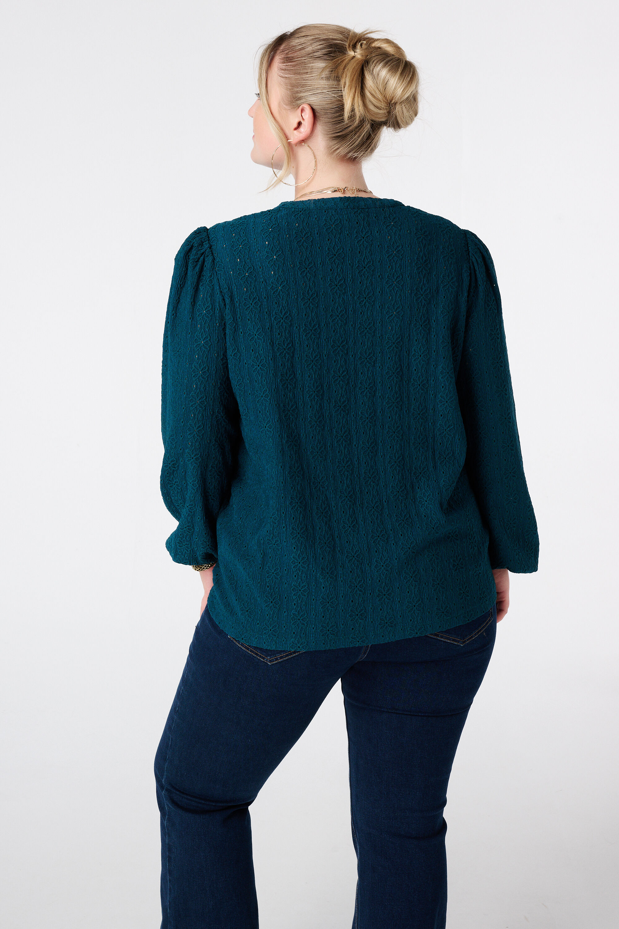 Top en jersey stretch &agrave; manches bouffantes image number 3