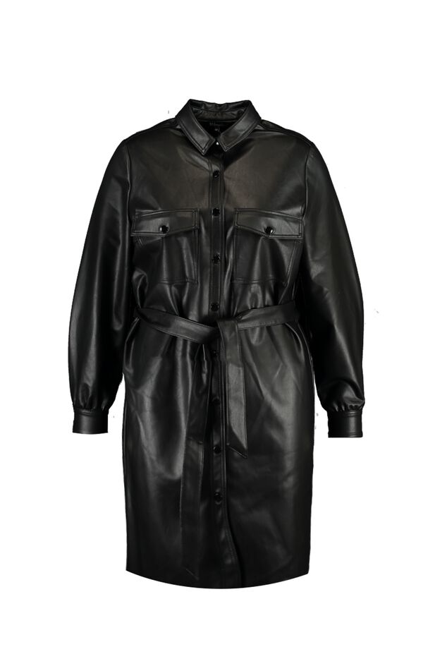 Robe en PU avec ceinture à nouer image number 1