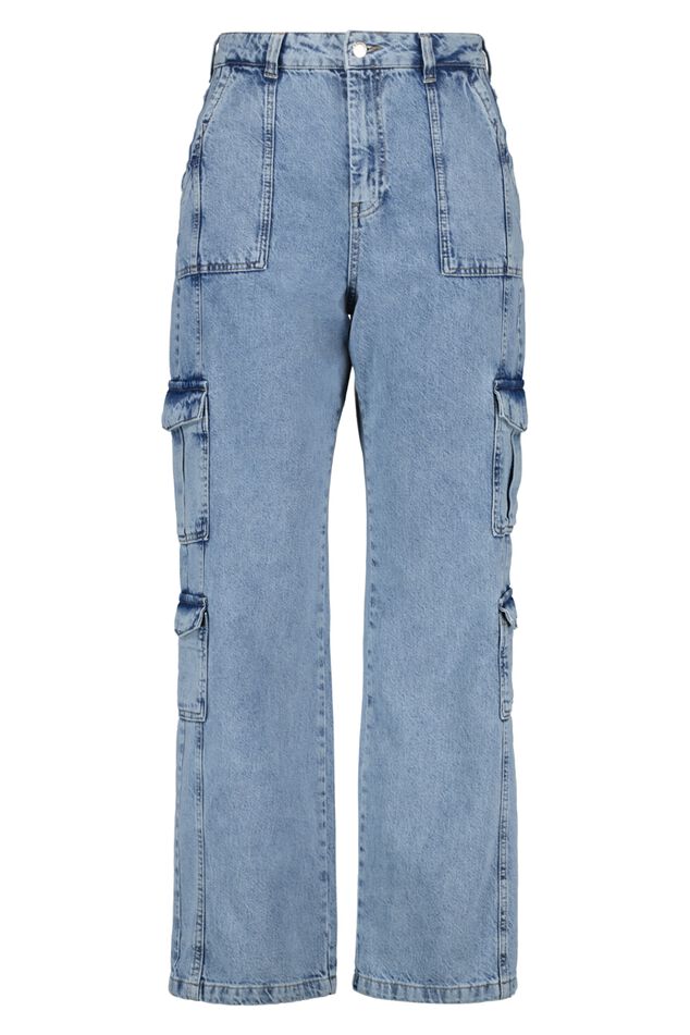 Jean cargo en denim image number 2